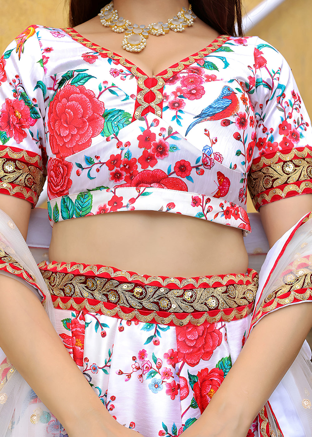 Buy Now Wedding Festive White Embroidered Trendy Lehenga Choli Online in USA, UK, Canada, France, Italy, Germany, Austria, UAE, Qatar & Worldwide at Empress.