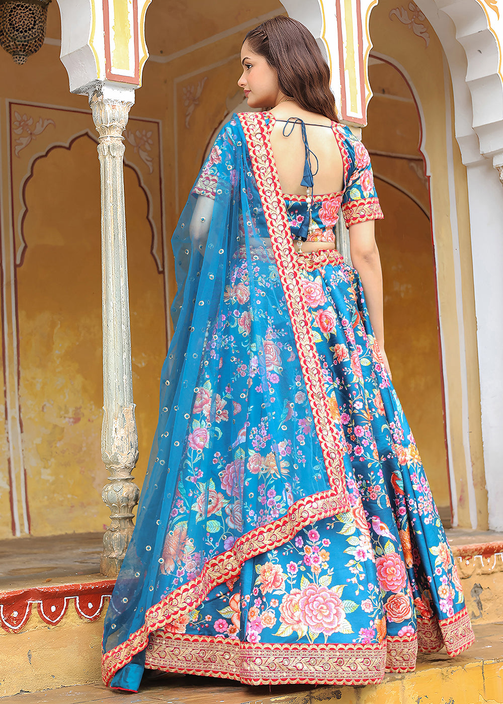 Buy Now Wedding Festive Blue Embroidered Trendy Lehenga Choli Online in USA, UK, Canada, France, Italy, Germany, Austria, UAE, Qatar & Worldwide at Empress.