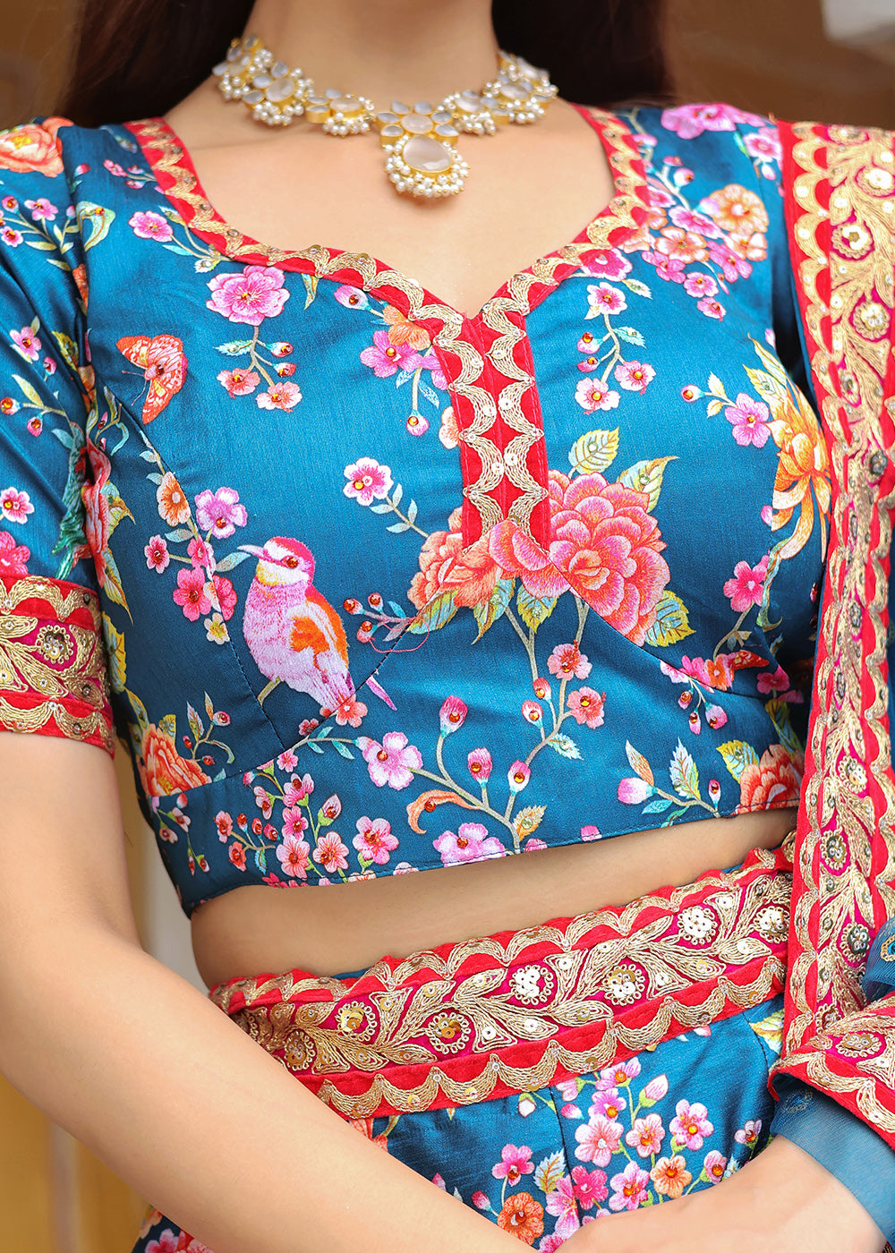 Buy Now Wedding Festive Blue Embroidered Trendy Lehenga Choli Online in USA, UK, Canada, France, Italy, Germany, Austria, UAE, Qatar & Worldwide at Empress.