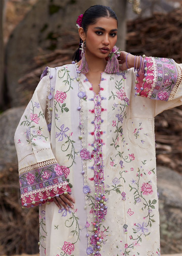 Buy Now Meiti Festive Lawn '26 by Zaha | HUĀ YÙN 花韵 (ZL26-03 A) Online in US, UK, Canada, France, Greece, Germany, Ireland, Sweden, UAE & Worldwide at Empress.