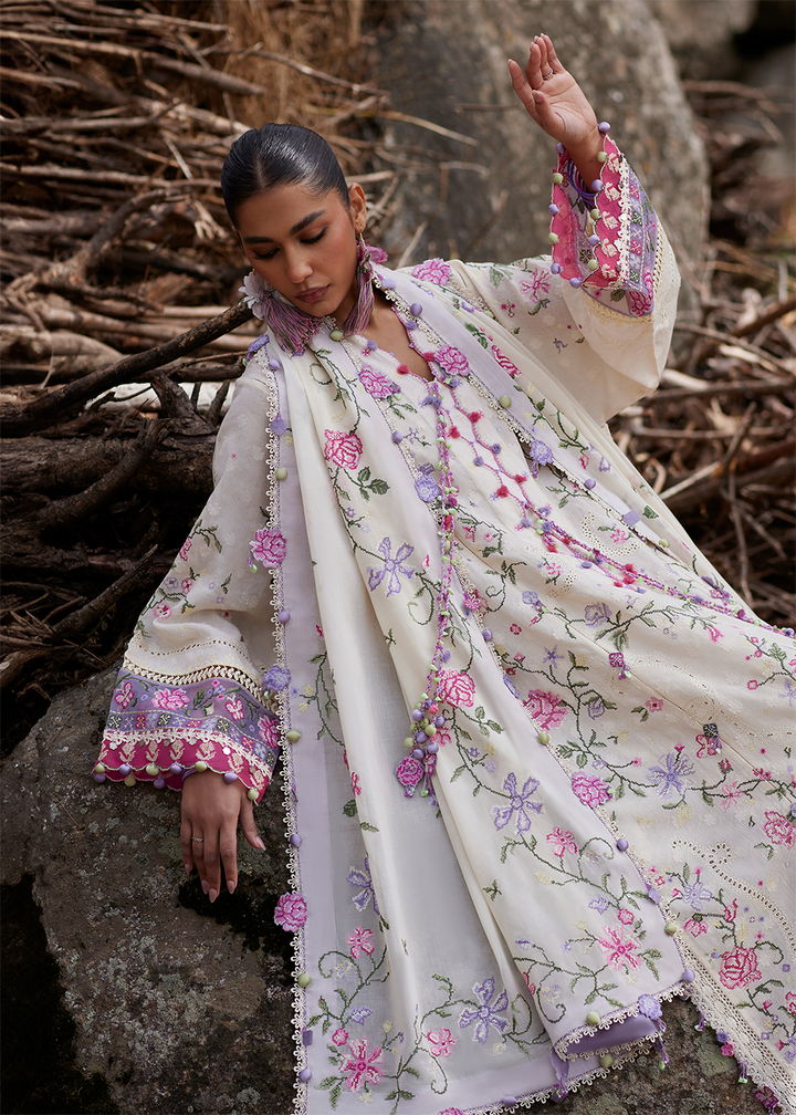 Buy Now Meiti Festive Lawn '26 by Zaha | HUĀ YÙN 花韵 (ZL26-03 A) Online in US, UK, Canada, France, Greece, Germany, Ireland, Sweden, UAE & Worldwide at Empress.