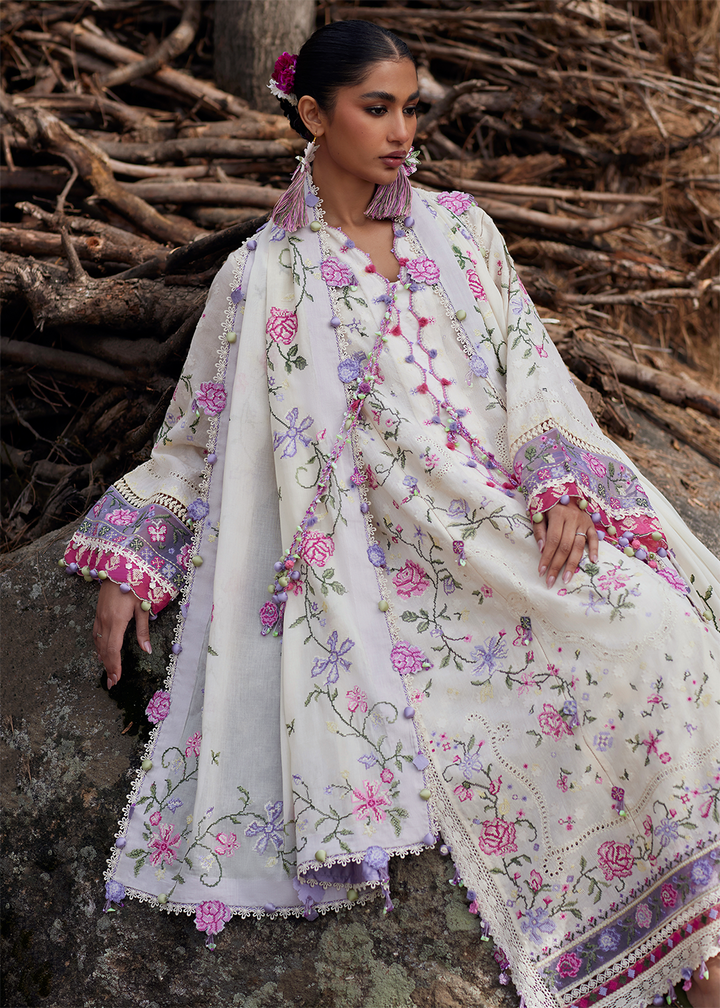 Buy Now Meiti Festive Lawn '26 by Zaha | HUĀ YÙN 花韵 (ZL26-03 A) Online in US, UK, Canada, France, Greece, Germany, Ireland, Sweden, UAE & Worldwide at Empress.