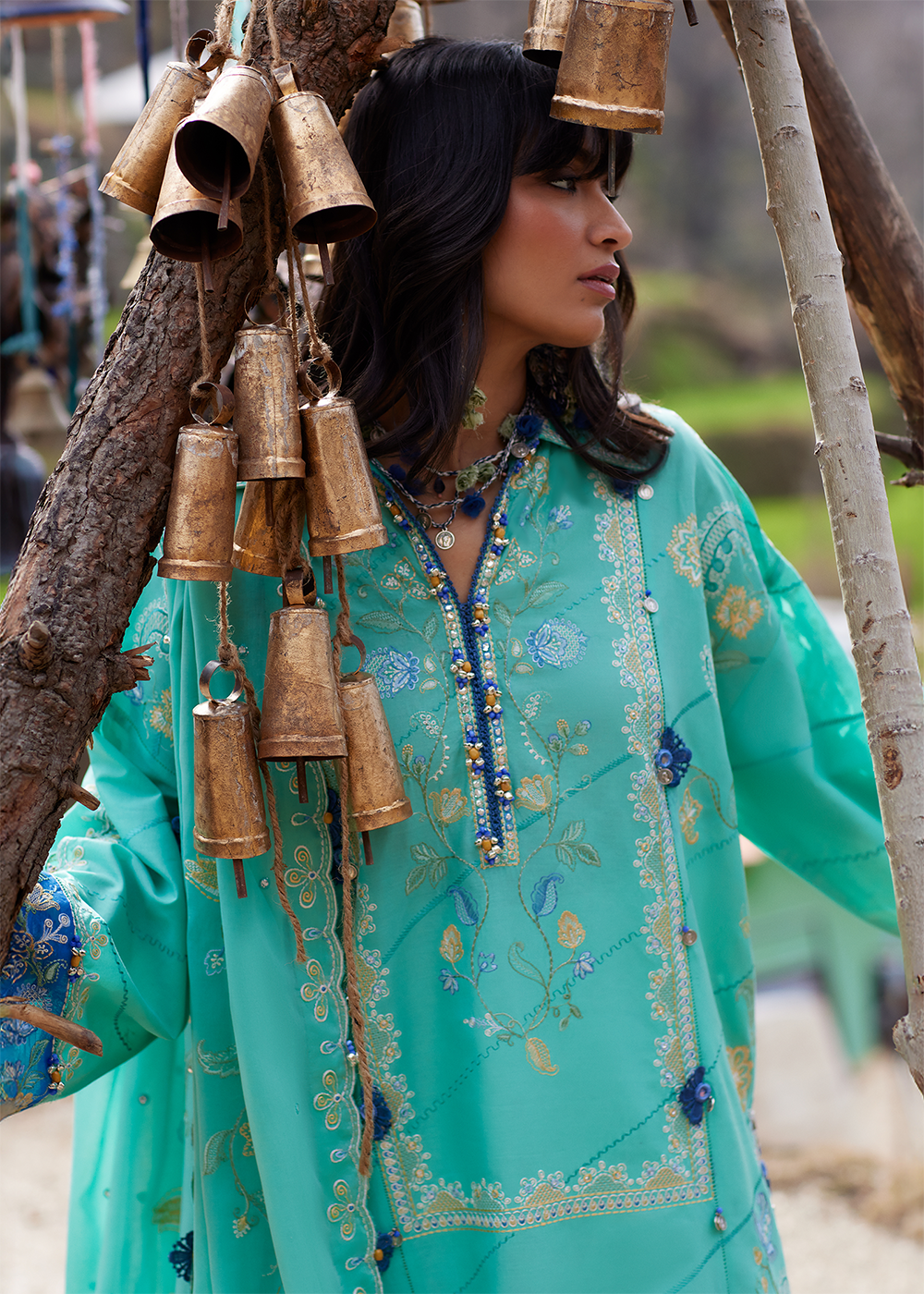 Buy Now Meiti Festive Lawn '26 by Zaha | BÌ YÙN 碧韵 (ZL26-06 A) Online in US, UK, Canada, France, Greece, Germany, Ireland, Sweden, UAE & Worldwide at Empress.