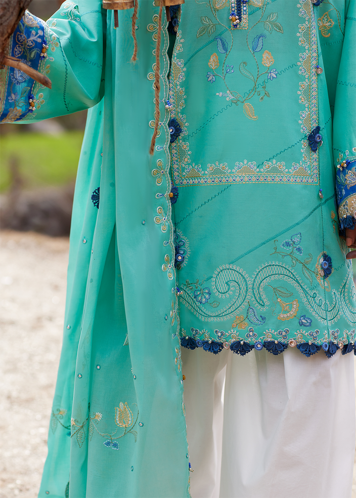 Buy Now Meiti Festive Lawn '26 by Zaha | BÌ YÙN 碧韵 (ZL26-06 A) Online in US, UK, Canada, France, Greece, Germany, Ireland, Sweden, UAE & Worldwide at Empress.