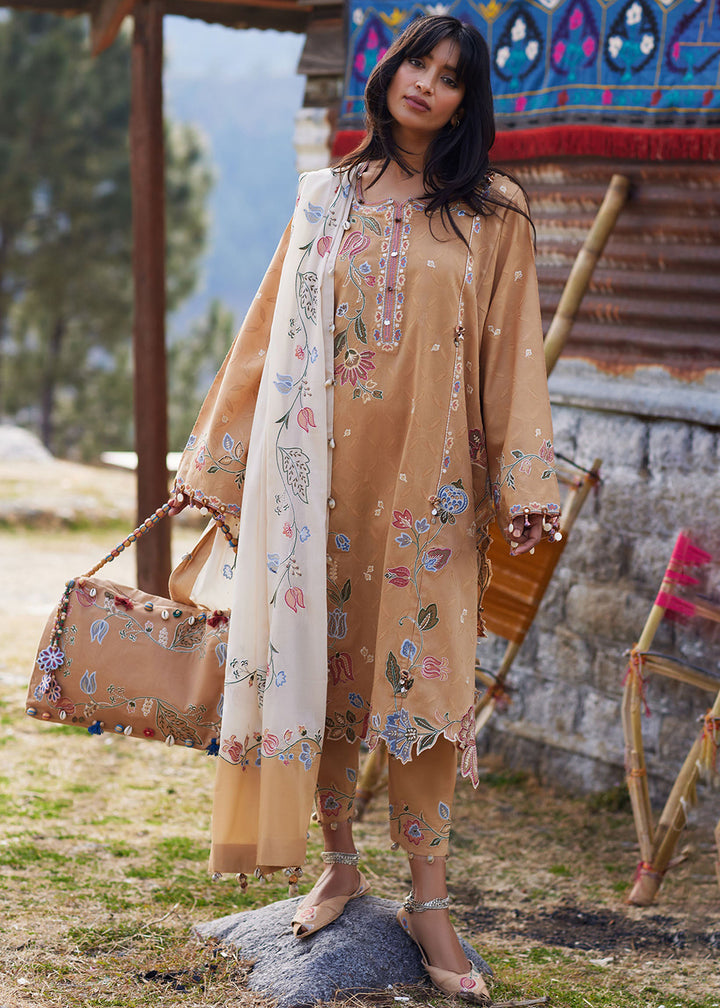 Buy Now Meiti Festive Lawn '26 by Zaha | MÍ SÈ 蜜色 (ZL26-07 A) Online in US, UK, Canada, France, Greece, Germany, Ireland, Sweden, UAE & Worldwide at Empress.