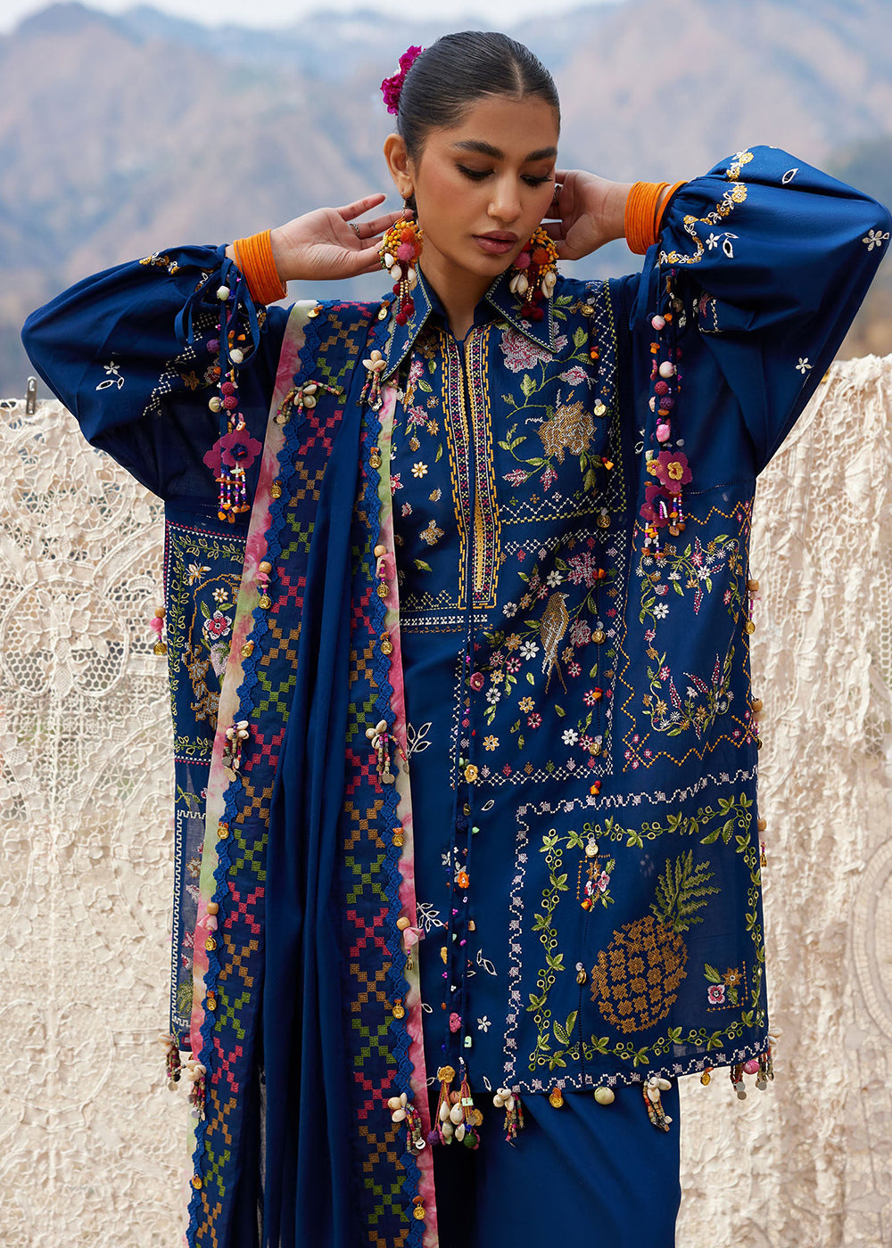 Buy Now Meiti Festive Lawn '26 by Zaha | CǍI FĒNG 彩风 (ZL26-08 A) Online in US, UK, Canada, France, Greece, Germany, Ireland, Sweden, UAE & Worldwide at Empress.