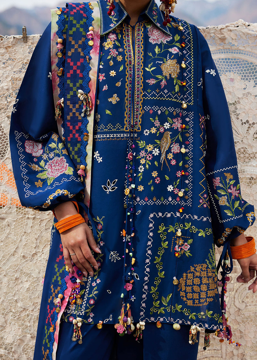 Buy Now Meiti Festive Lawn '26 by Zaha | CǍI FĒNG 彩风 (ZL26-08 A) Online in US, UK, Canada, France, Greece, Germany, Ireland, Sweden, UAE & Worldwide at Empress.