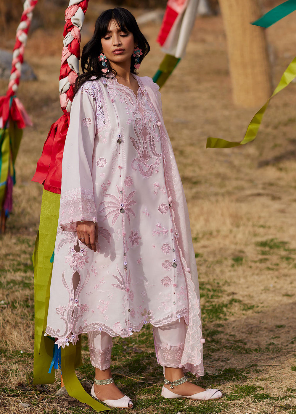 Buy Now Meiti Festive Lawn '26 by Zaha | FĚN YÙN 粉韵 (ZL26-09 B) Online in USA, UK, Canada, France, Greece, Germany, Ireland, Sweden, UAE & Worldwide at Empress.