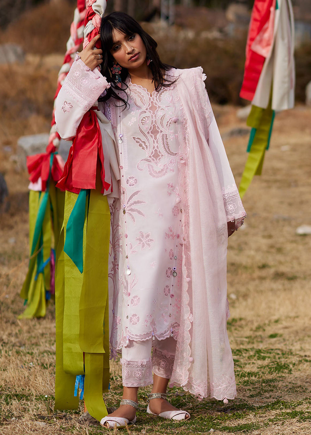 Buy Now Meiti Festive Lawn '26 by Zaha | FĚN YÙN 粉韵 (ZL26-09 B) Online in USA, UK, Canada, France, Greece, Germany, Ireland, Sweden, UAE & Worldwide at Empress.