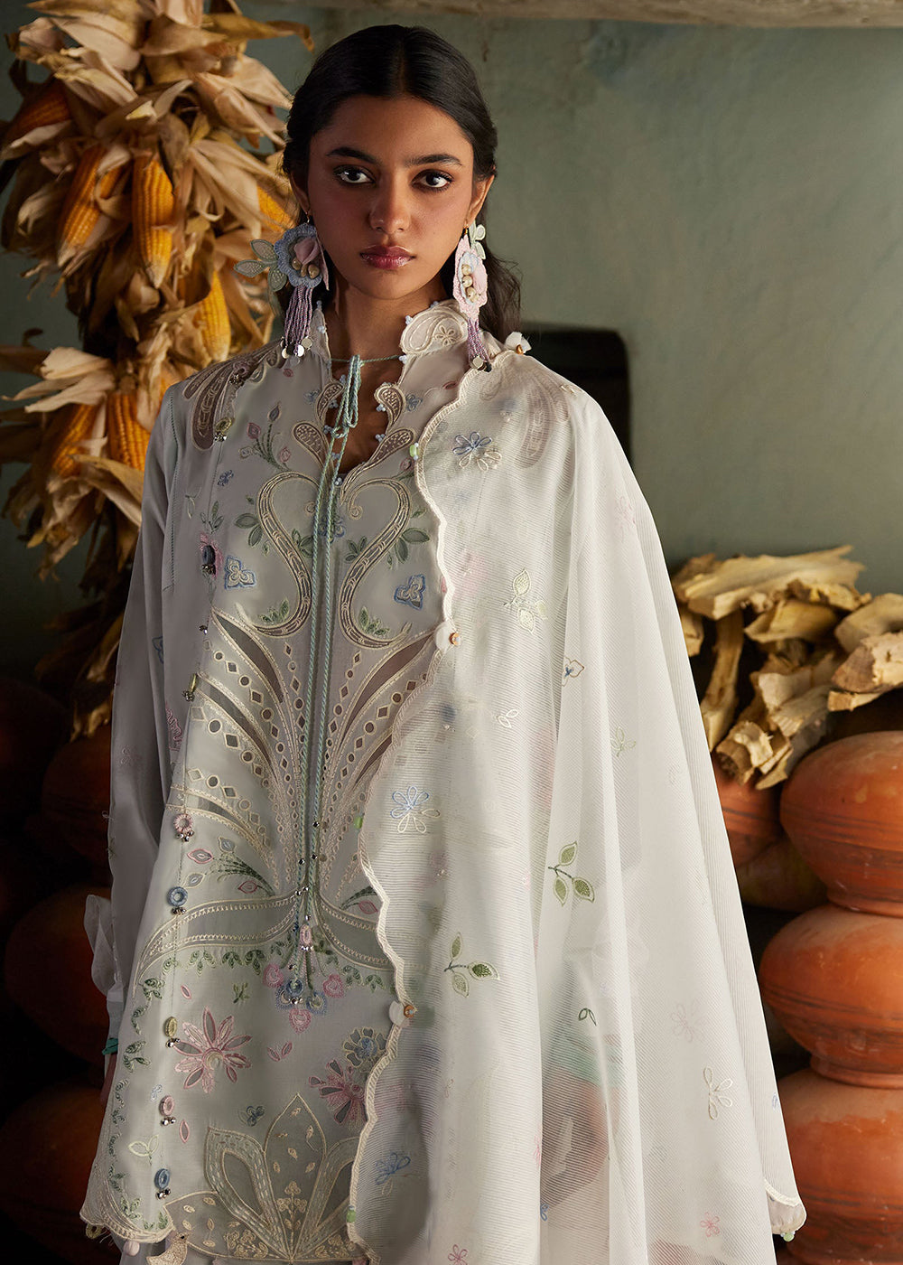 Buy Now Meiti Festive Lawn '26 by Zaha | SHUǏMĚI 水湄 (ZL26-10 A) Online in USA, UK, Canada, France, Greece, Germany, Ireland, Sweden, UAE & Worldwide at Empress.