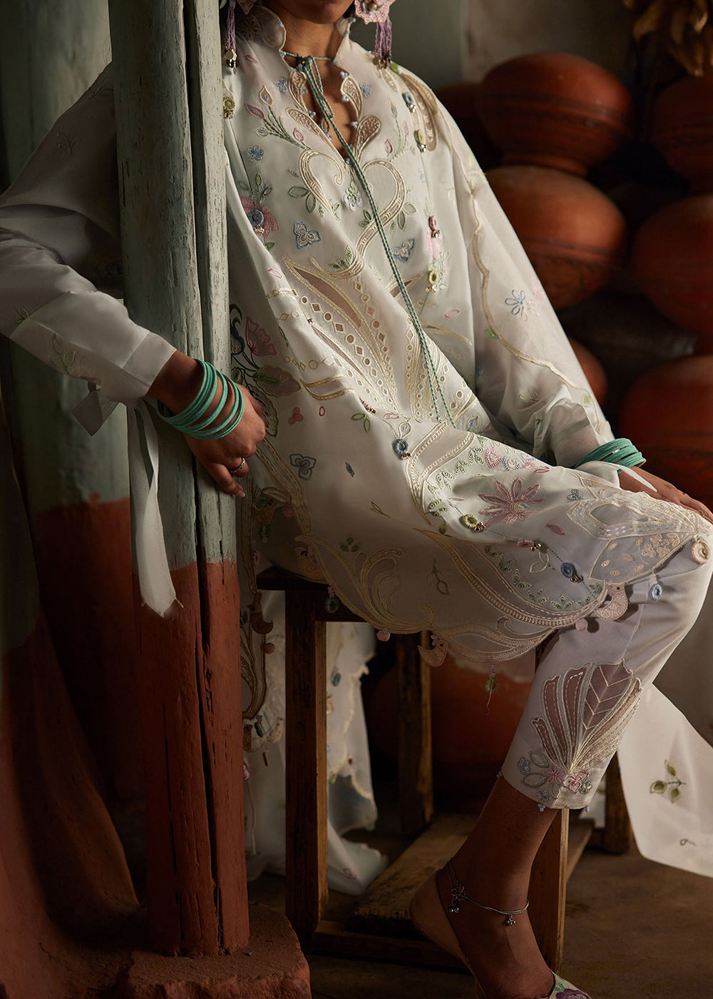 Buy Now Meiti Festive Lawn '26 by Zaha | SHUǏMĚI 水湄 (ZL26-10 A) Online in USA, UK, Canada, France, Greece, Germany, Ireland, Sweden, UAE & Worldwide at Empress.