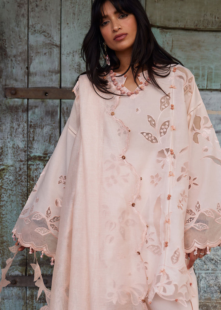 Buy Now Meiti Festive Lawn '26 by Zaha | TÁO RÓU 桃柔 (ZL26-14 A) Online in USA, UK, Canada, France, Greece, Germany, Ireland, UAE & Worldwide at Empress.