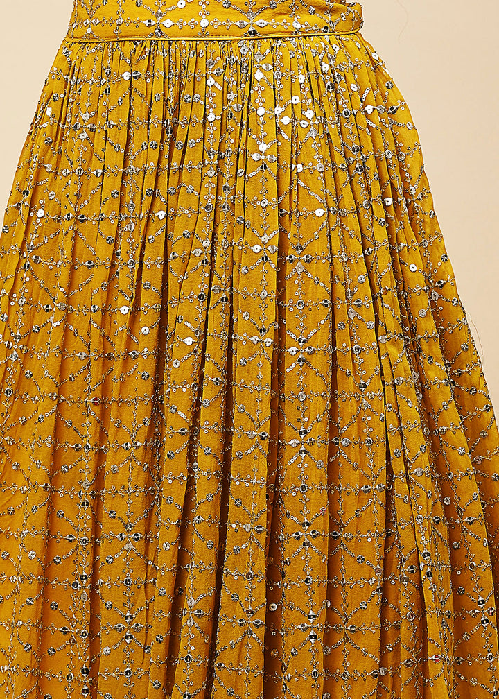 Buy Now Yellow & Pink Festive Style Embroidered Lehenga Choli Online in USA, UK, Canada, France, Italy, Germany, Australia, UAE & Worldwide at Empress Clothing.