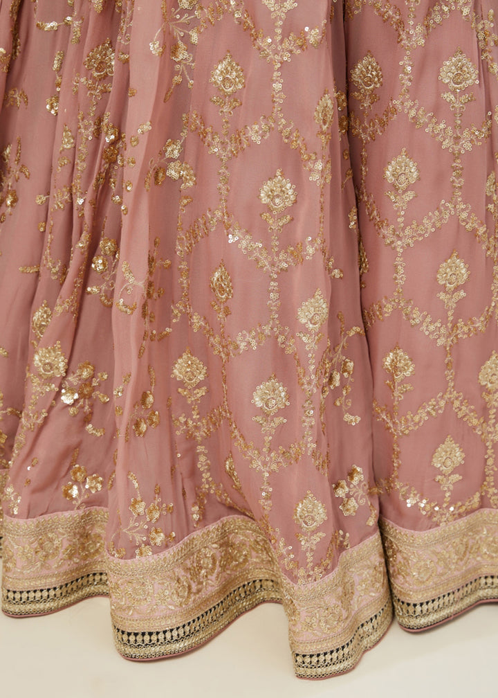 Buy Now Pink & Brown Festive Style Embroidered Lehenga Choli Online in USA, UK, Canada, France, Italy, Germany, Australia, UAE & Worldwide at Empress Clothing.