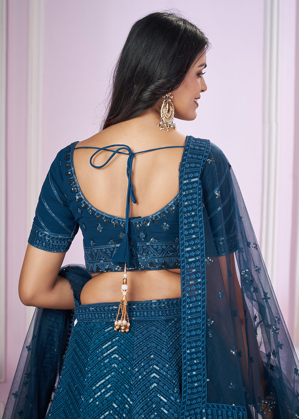 Buy Now Georgette Embroidered Blue Color Bridesmaids Lehenga Choli Online in USA, UK, Canada & Worldwide at Empress Clothing.