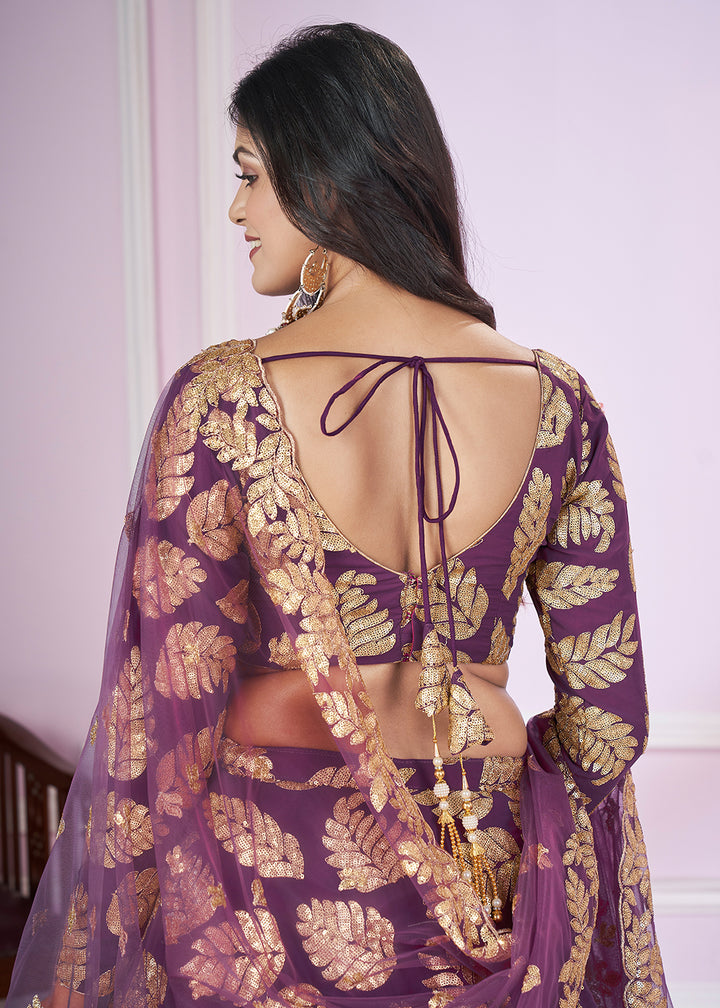 Buy Now Embroidered Georgette Purple Color Reception Lehenga Choli Online in USA, UK, Canada & Worldwide at Empress Clothing.