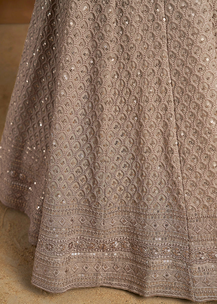 Buy Now Threads & Sequins Work Grey Festive Style Lehenga Choli Online in USA, UK, Canada, France, Italy, Gerany, Austria, UAE & Worldwide at Empress Clothing.