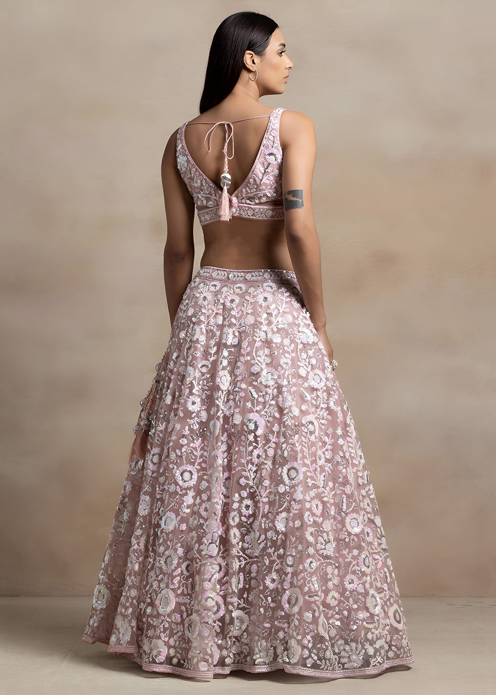 Buy Now Pink Soft Net Material Embroidered Wedding Lehenga Choli Online in US, UK, Canada, France, Italy, Germany, Australia, Greece, &amp; Worldwide at Empress