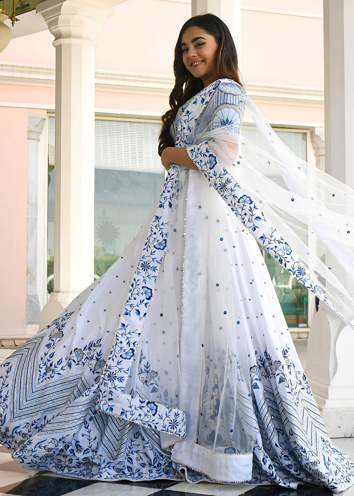 Buy Now Wedding Festive Wear White Designer Lehenga Choli Online in US, UK, Canada, France, Italy, Germany, Australia, Greece, UAE &amp; Worldwide at Empress.