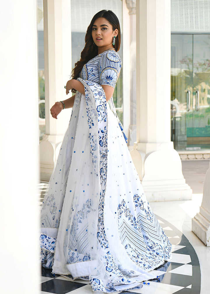 Buy Now Wedding Festive Wear White Designer Lehenga Choli Online in US, UK, Canada, France, Italy, Germany, Australia, Greece, UAE &amp; Worldwide at Empress.