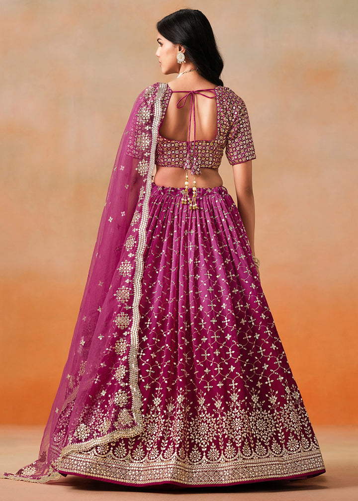 Buy Now Red Sequins & Zari Embroidered Wedding Lehenga Choli Online in USA, UK, Canada, France, Italy, Germany, Australia, UAE & Worldwide at Empress Clothing.