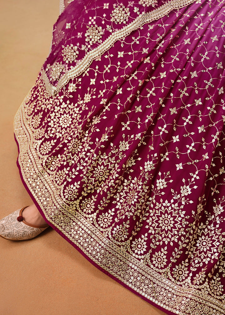 Buy Now Red Sequins & Zari Embroidered Wedding Lehenga Choli Online in USA, UK, Canada, France, Italy, Germany, Australia, UAE & Worldwide at Empress Clothing.