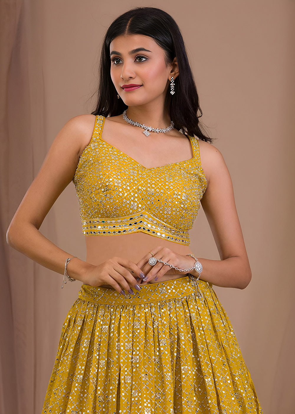 Buy Now Wedding Festive Wear Yellow Designer Lehenga Choli Online in US, UK, Canada, France, Italy, Germany, Australia, Greece, UAE & Worldwide at Empress.
