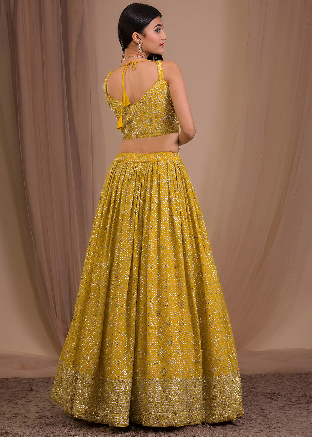 Buy Now Wedding Festive Wear Yellow Designer Lehenga Choli Online in US, UK, Canada, France, Italy, Germany, Australia, Greece, UAE &amp; Worldwide at Empress.