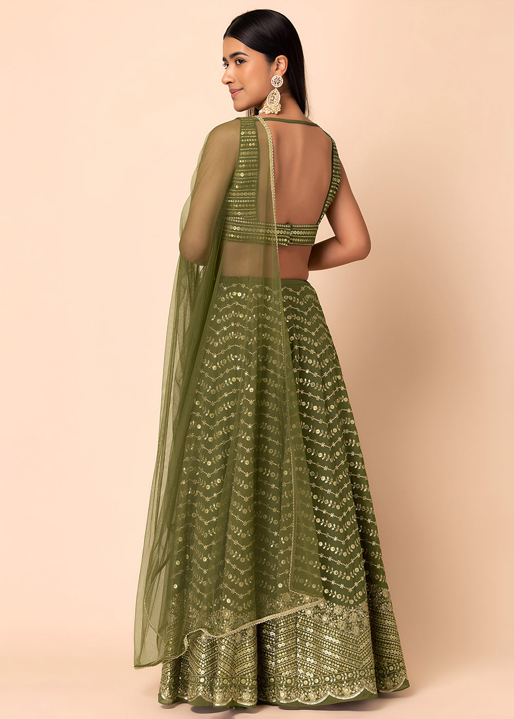 Buy Now Wedding Festive Wear Green Designer Lehenga Choli Online in US, UK, Canada, France, Italy, Germany, Australia, Greece, UAE &amp; Worldwide at Empress.