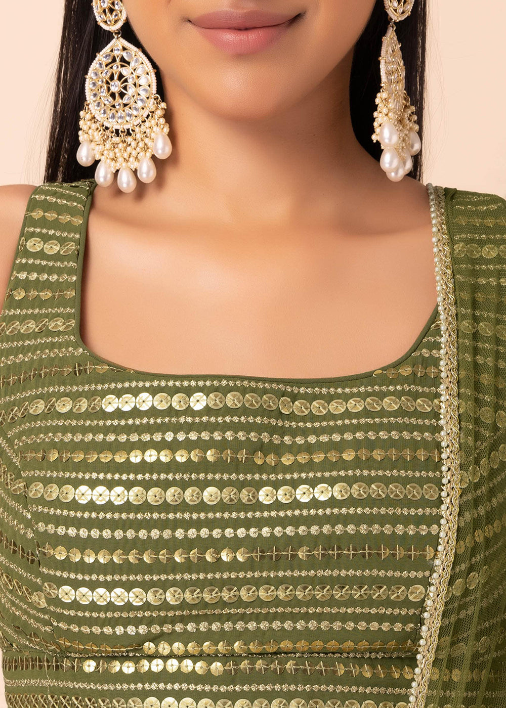 Buy Now Wedding Festive Wear Green Designer Lehenga Choli Online in US, UK, Canada, France, Italy, Germany, Australia, Greece, UAE &amp; Worldwide at Empress.