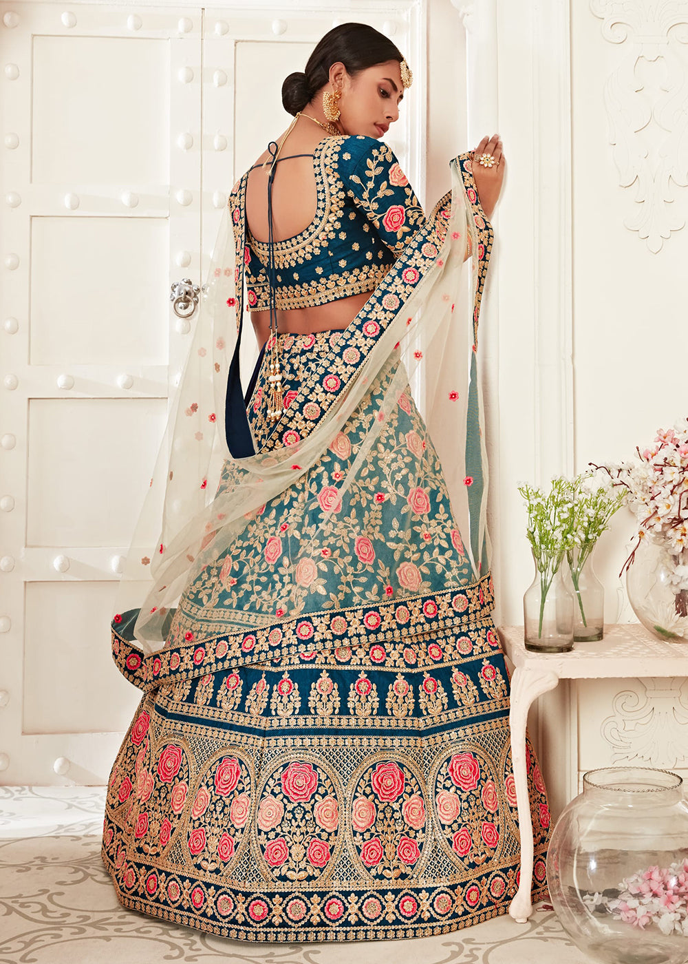 Buy Now Trendy Blue Silk Embroidered Wedding Lehenga Choli Online in USA, UK, Canada & Worldwide at Empress Clothing. 