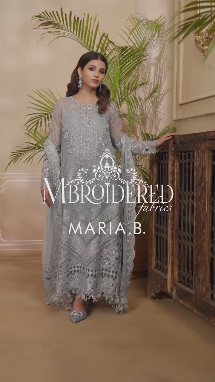 Buy Now Ice Blue Embroidered Suit - Maria B - Mbroidered Heritage Edition - BD-2603 Online in USA, UK, Canada & Worldwide at Empress Clothing.
