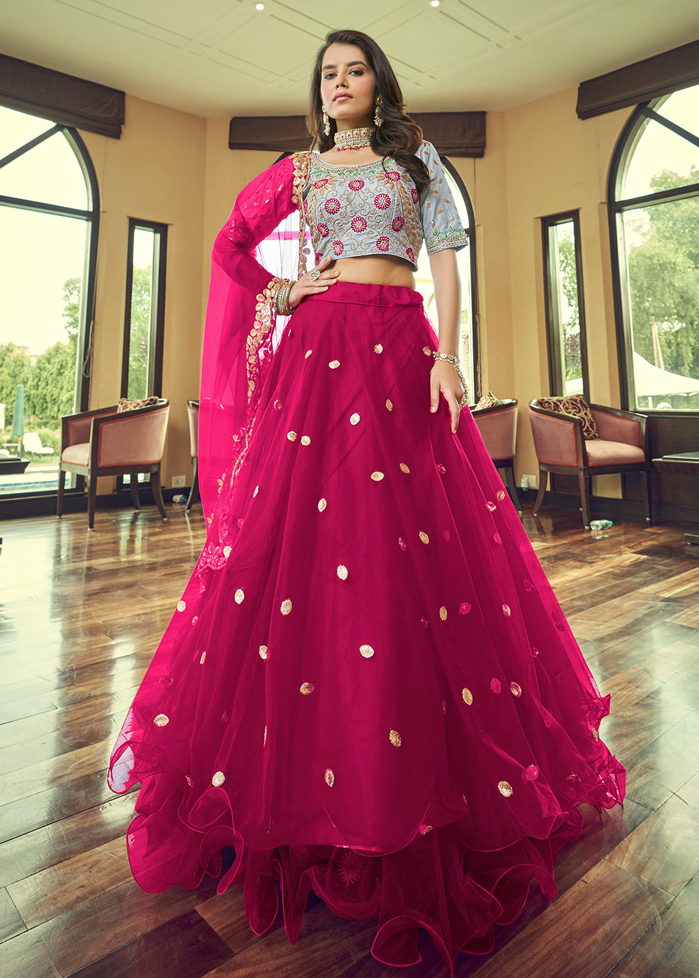 Pink Color Simple Rangoli Silk Party Wear Lehenga Choli | eBay