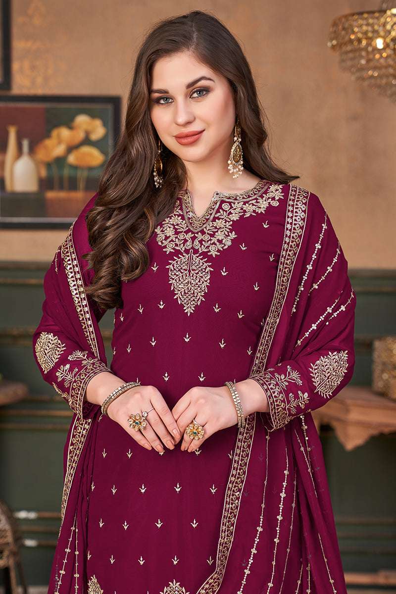 Pakistan Rani Buy Pakistani Style Rani Pink Suit - Embroidered Palazzo Salwar Suit ...