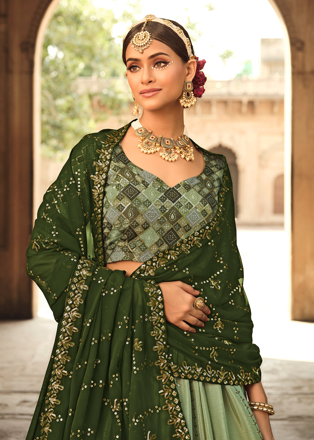 color combination for pista green dress PISTA GREEN AND BOTTLE GREEN COLOR BRIDAL WEAR SBR520 Exclusive Online Boutique