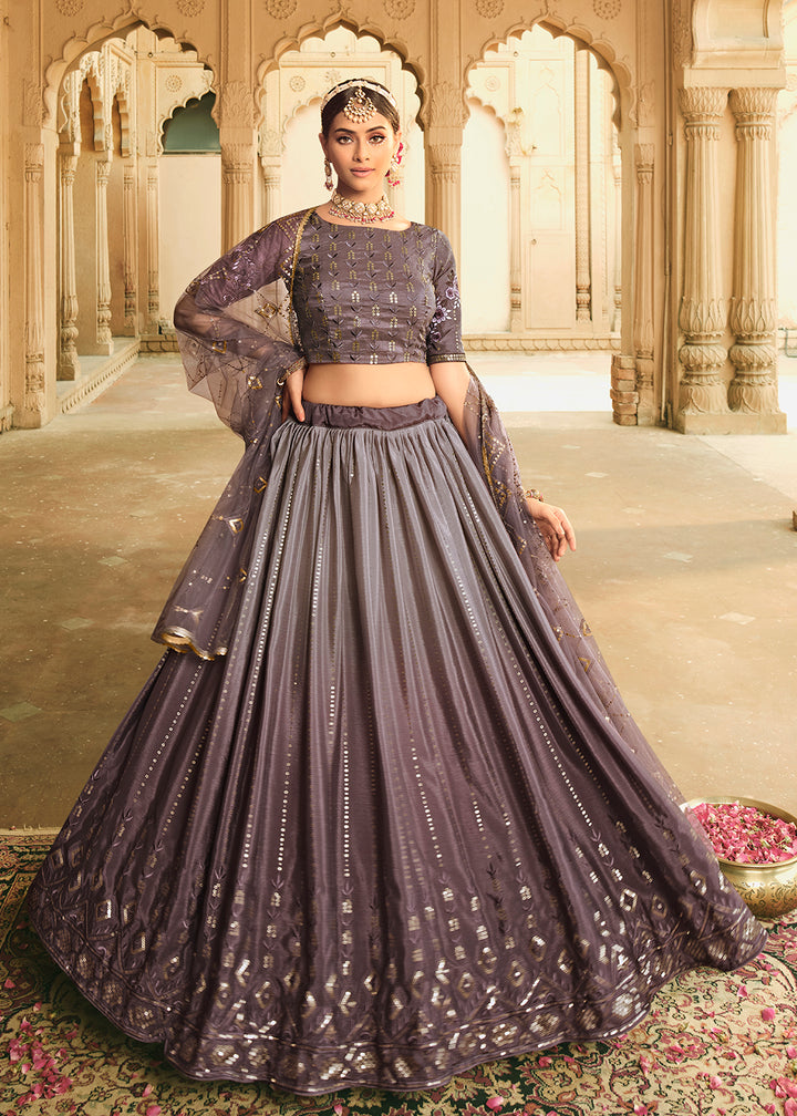 Buy Now Dusty Purple Multi Color Sequins Festive Lehenga Choli Online in USA, UK, Canada & Worldwide at Empress Clothing.