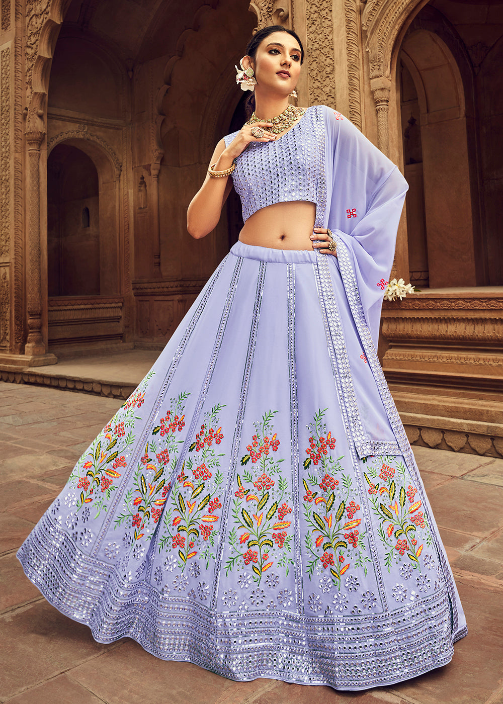 Buy Bridal Lehenga Choli - Heavy Viscose Turquoise Lehenga Choli – Empress  Clothing