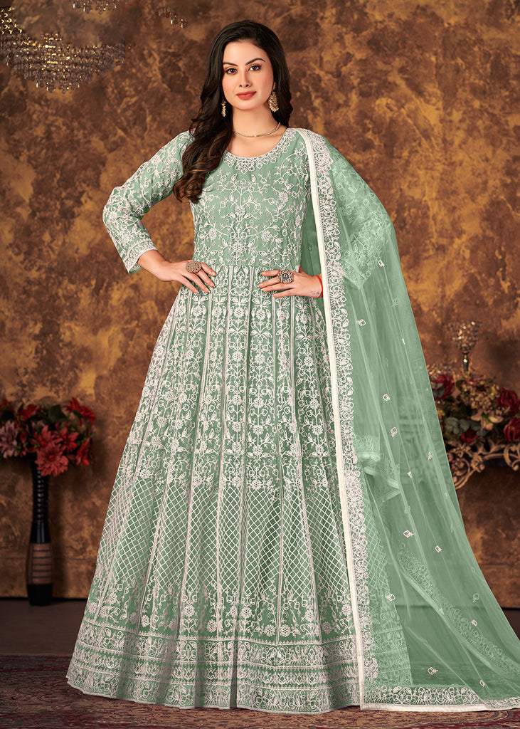 NOMADIC EMERALD GREEN CLASSIC ANARKALI – Ridhima Bhasin