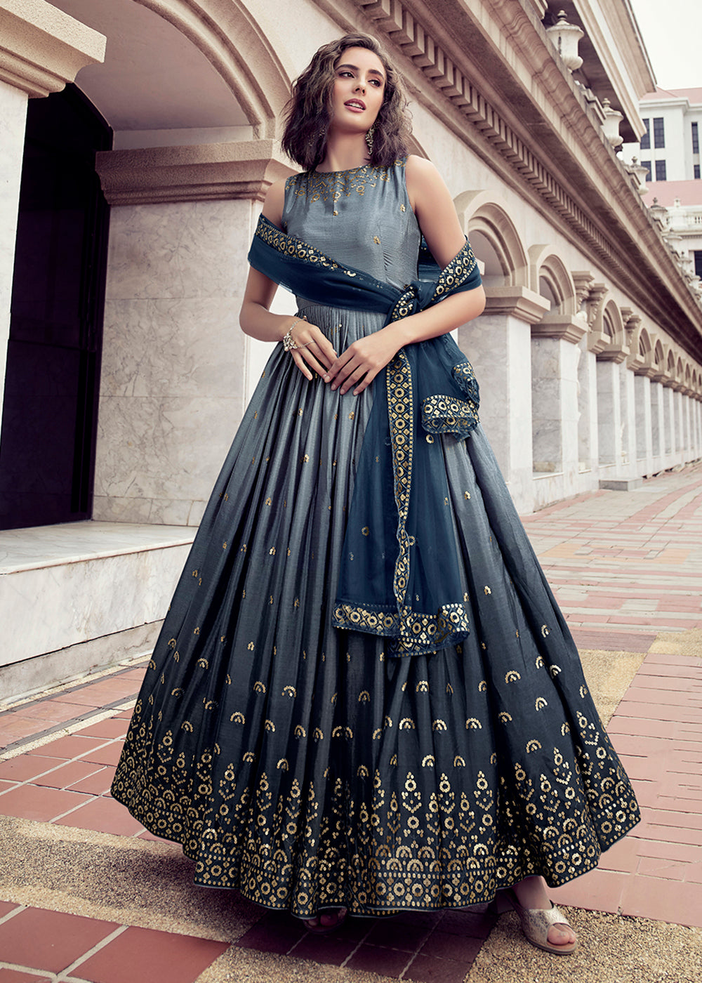 dark blue indian dresses Navy Blue Indian Wedding Dresses