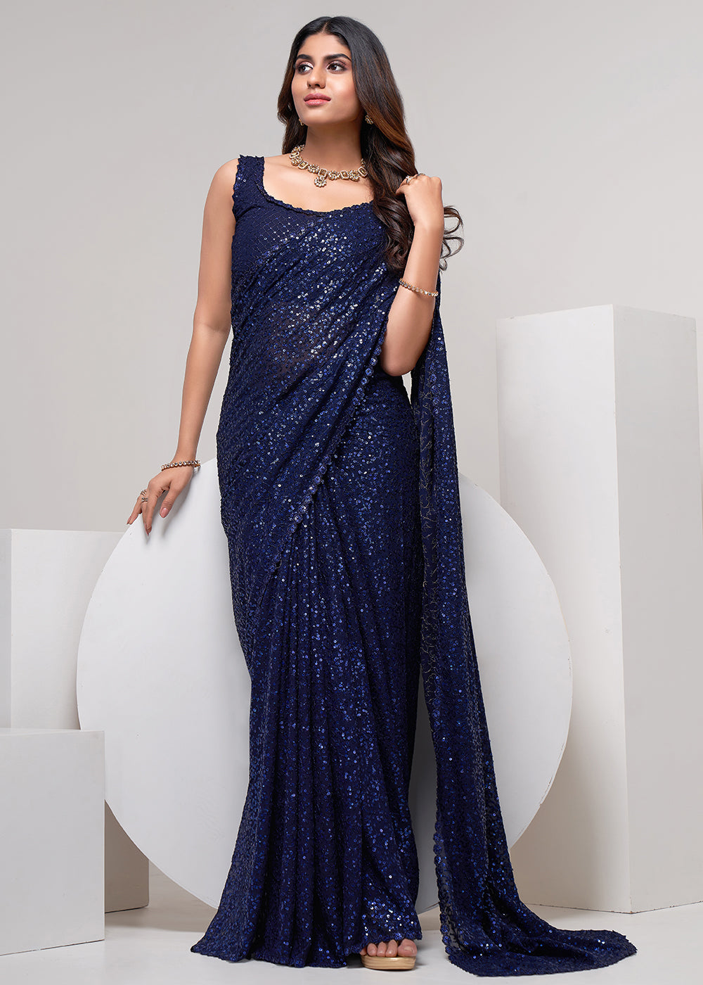 Blue Silk Georgette Saree - Sarees Designer Collection  Saree designs,  Party wear sarees, Party wear sarees online