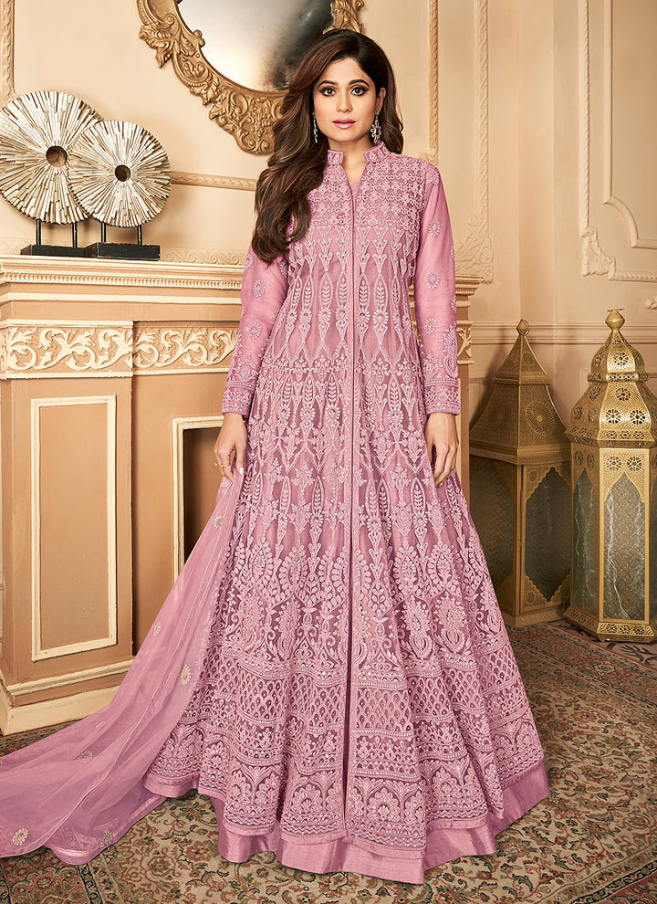 Stunning Pink Anarkali - Shamita Shetty Designer Anarkali