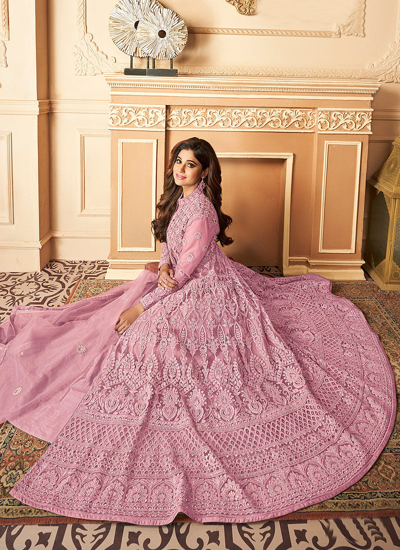 Stunning Pink Shamita Shetty Designer Anarkali