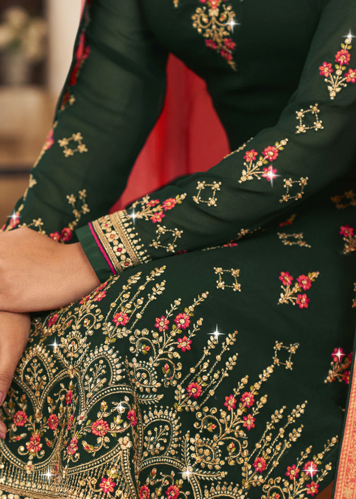 Buy Now Wedding Party Prodigious Green Thread & Zari Salwar SuitOnline in USA, UK, Canada & Worldwide at Empress Clothing.