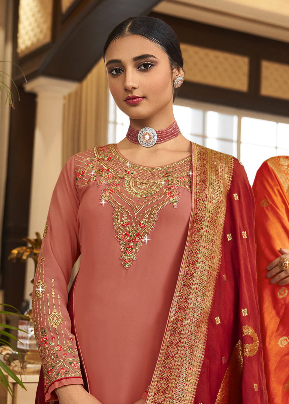 New pink colour combination suit for women | Suits for women, Pink color  combination, Pants for women