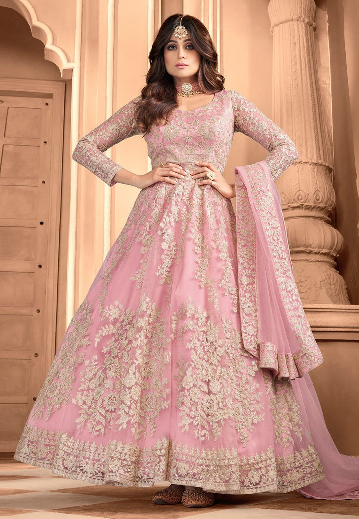 Pretty Pink Anarkali - Shop Shamita Shetty Floor Length Anarkali