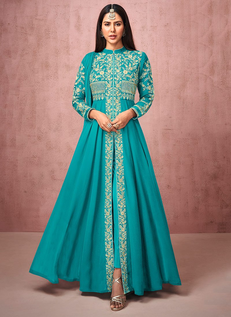 Buy Pant Style Blue Anarkali - Featuring Sonam Bajwa