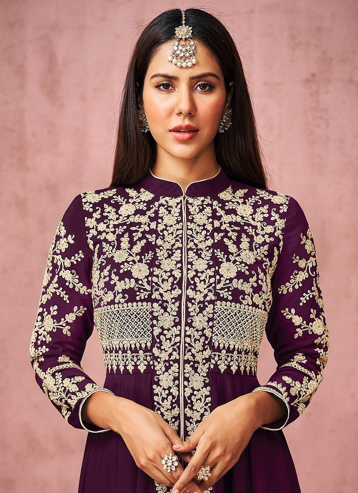 Buy Pant Style Purple Anarkali - Featuring Sonam Bajwa