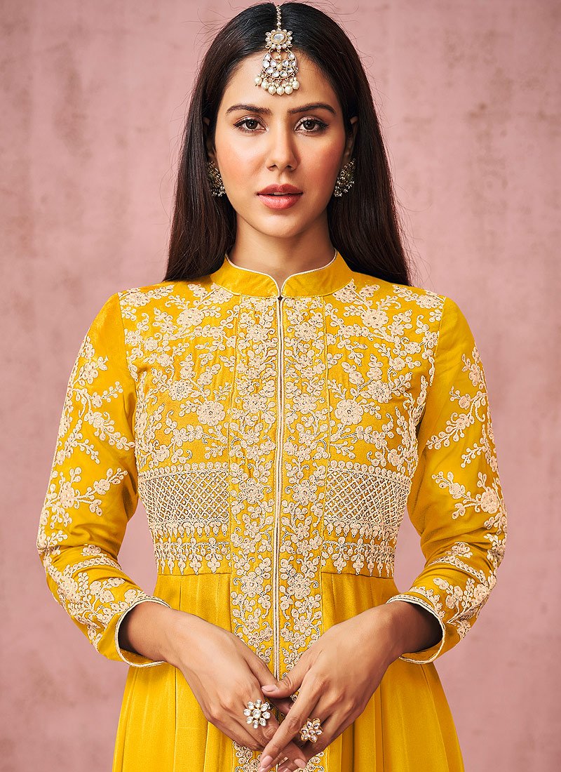 Buy Pant Style Yellow Anarkali - Featuring Sonam Bajwa