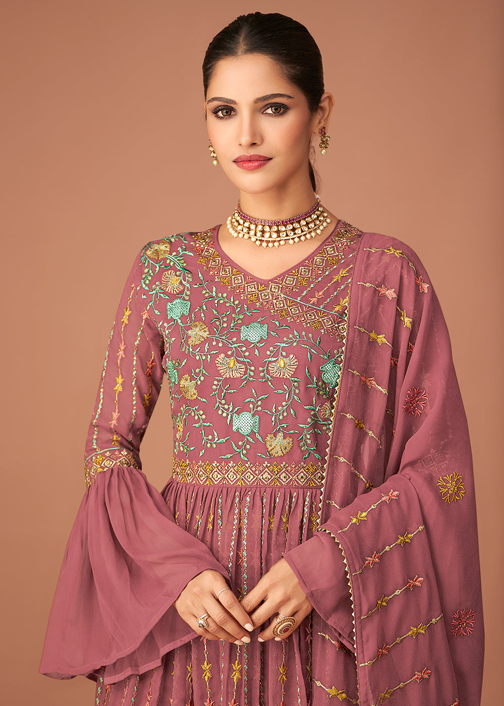 Wedding Collection Online Embroidered Mustard Yellow Pakistani Sharara Suit  LSTV113989