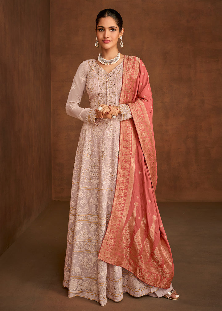 Buy Amazing Pink Eid/Festive Anarkali - Embroidered Anarkali Gown